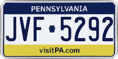 PA license plate JVF5292