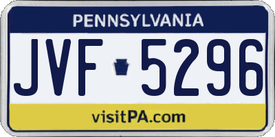 PA license plate JVF5296