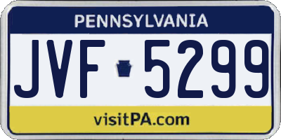 PA license plate JVF5299