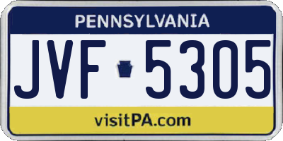 PA license plate JVF5305