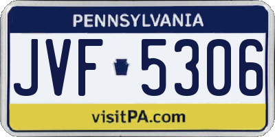 PA license plate JVF5306