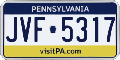 PA license plate JVF5317