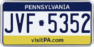 PA license plate JVF5352