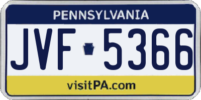 PA license plate JVF5366