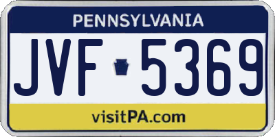 PA license plate JVF5369