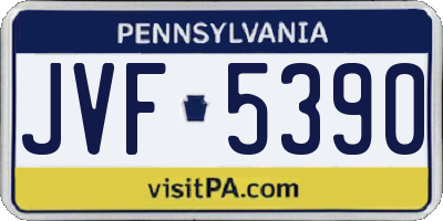 PA license plate JVF5390