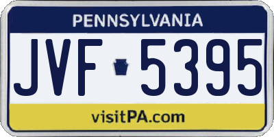 PA license plate JVF5395