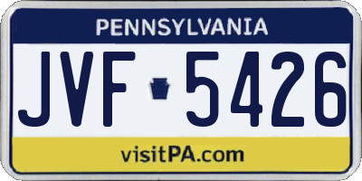 PA license plate JVF5426