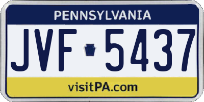 PA license plate JVF5437