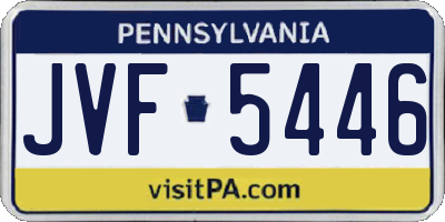 PA license plate JVF5446
