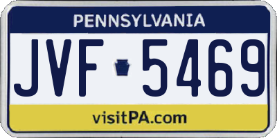 PA license plate JVF5469