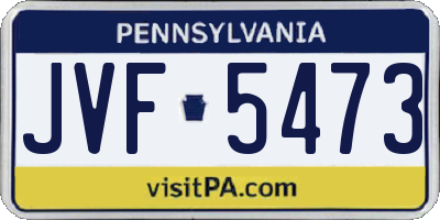 PA license plate JVF5473
