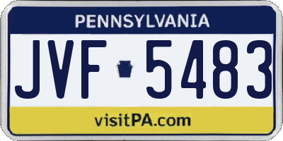 PA license plate JVF5483