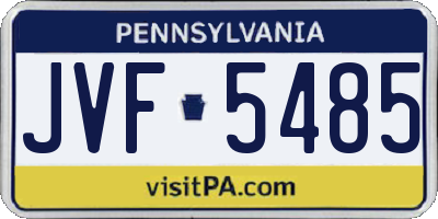PA license plate JVF5485