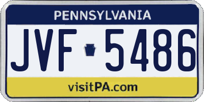 PA license plate JVF5486