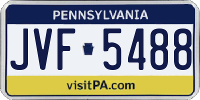 PA license plate JVF5488