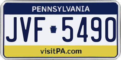 PA license plate JVF5490