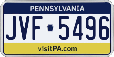 PA license plate JVF5496