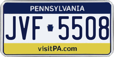 PA license plate JVF5508