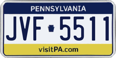 PA license plate JVF5511