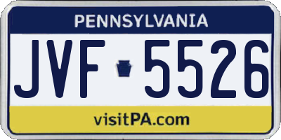 PA license plate JVF5526