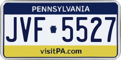 PA license plate JVF5527