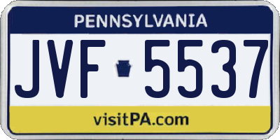 PA license plate JVF5537
