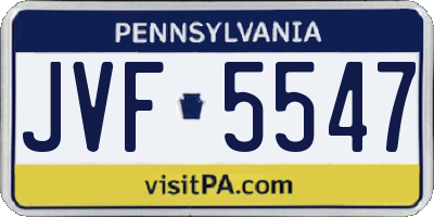 PA license plate JVF5547