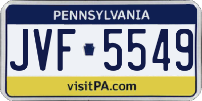 PA license plate JVF5549