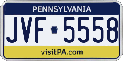 PA license plate JVF5558