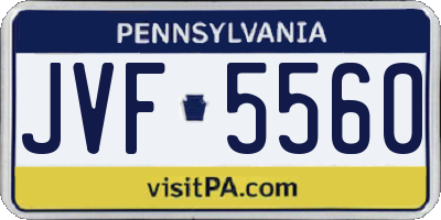 PA license plate JVF5560