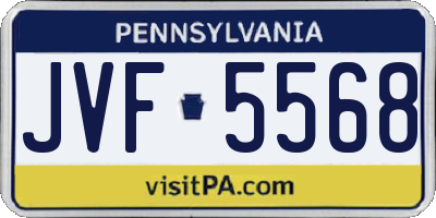 PA license plate JVF5568