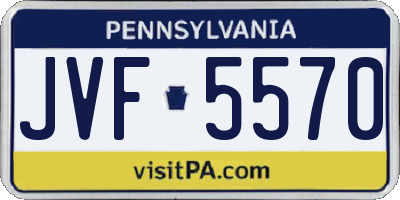 PA license plate JVF5570
