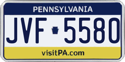 PA license plate JVF5580