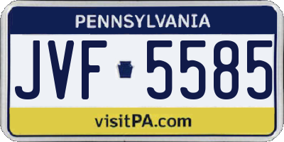 PA license plate JVF5585