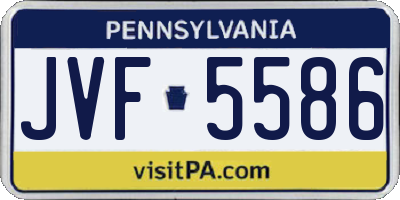 PA license plate JVF5586