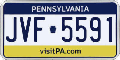 PA license plate JVF5591