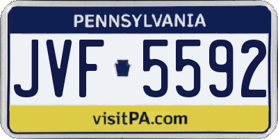 PA license plate JVF5592
