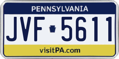 PA license plate JVF5611