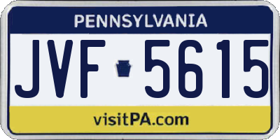 PA license plate JVF5615