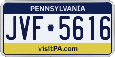 PA license plate JVF5616