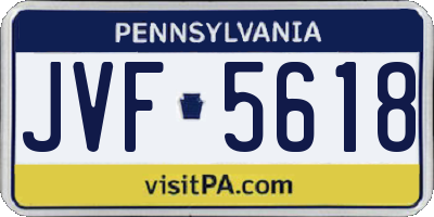 PA license plate JVF5618