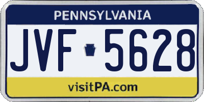 PA license plate JVF5628