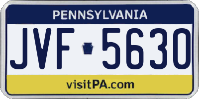 PA license plate JVF5630