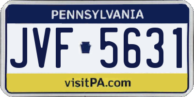 PA license plate JVF5631
