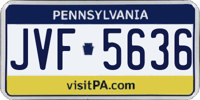 PA license plate JVF5636