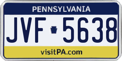 PA license plate JVF5638