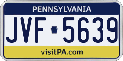 PA license plate JVF5639