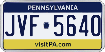 PA license plate JVF5640