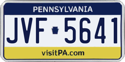 PA license plate JVF5641